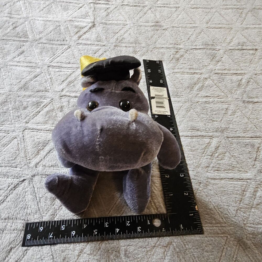 Kuddle Me Toys Plush Graduation Hippo Vintage